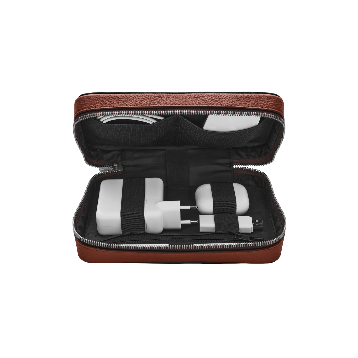 Woolnut Leather Tech Organiser - Cognac