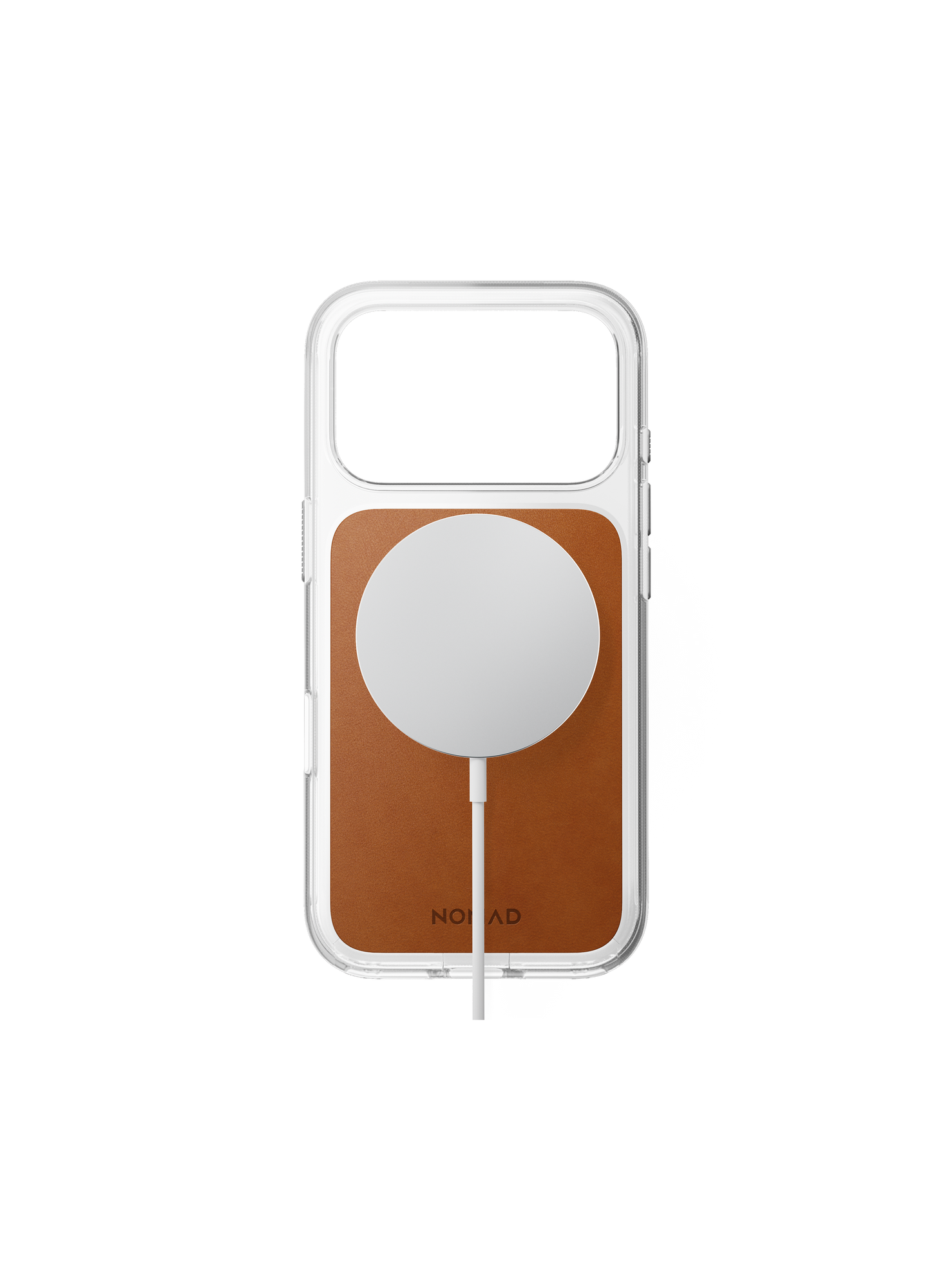 Nomad Clear Case with Horween Leather for iPhone 18 Pro - Saddle