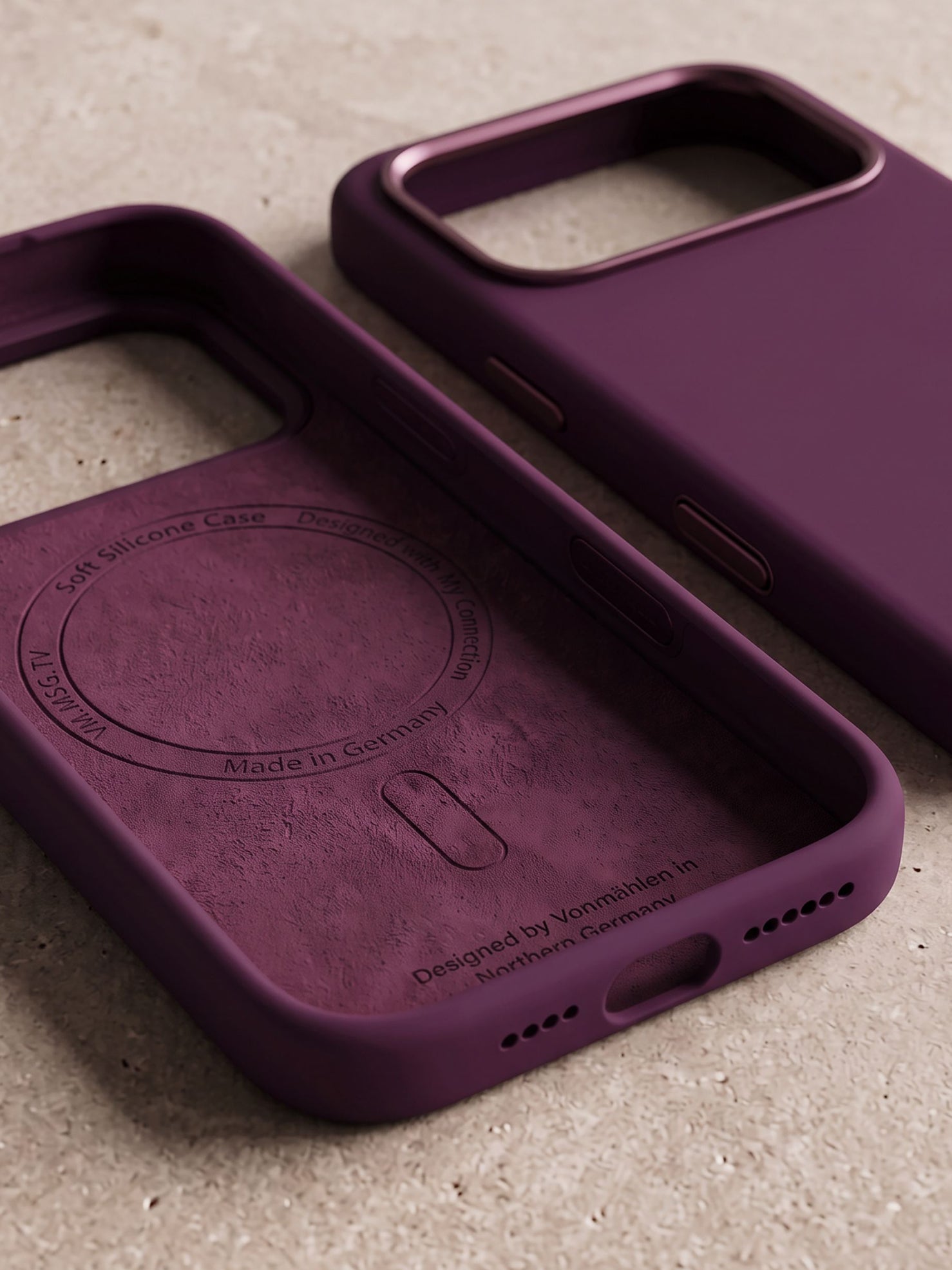 Vonmaehlen Soft Silicone Case for iPhone 18 Pro Max - Burgundy