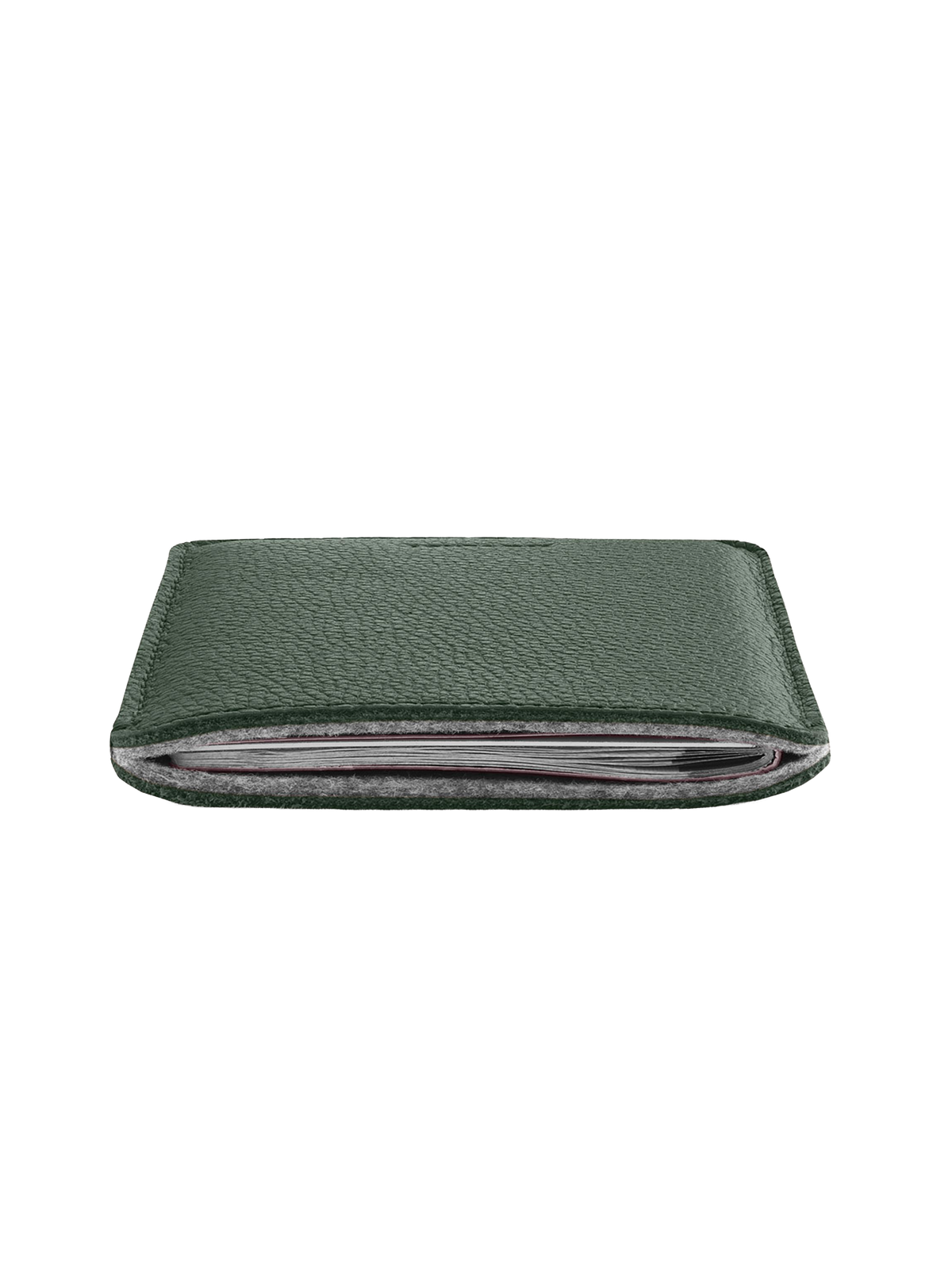 Woolnut Leather Sleeve for Passport - Green