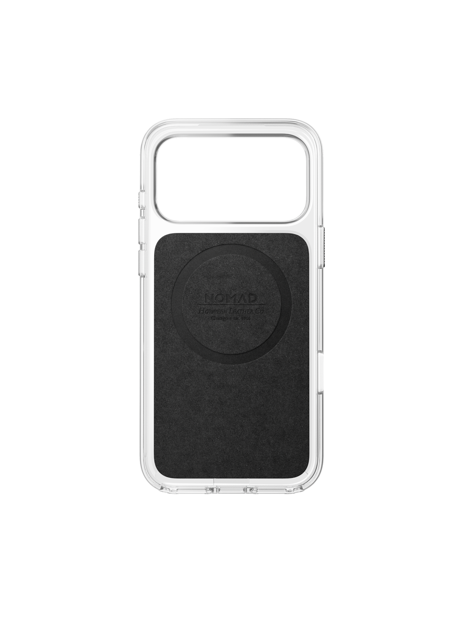 Nomad Clear Case with Horween Leather for iPhone 18 Pro Max - Saddle