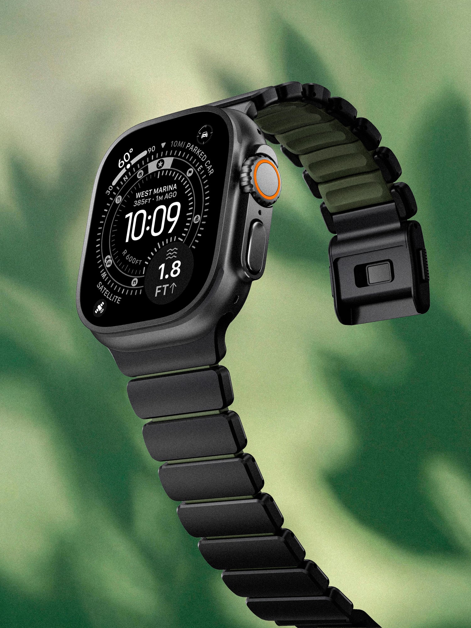 Nomad Stratos Band - 49mm - Black Titanium - Forest