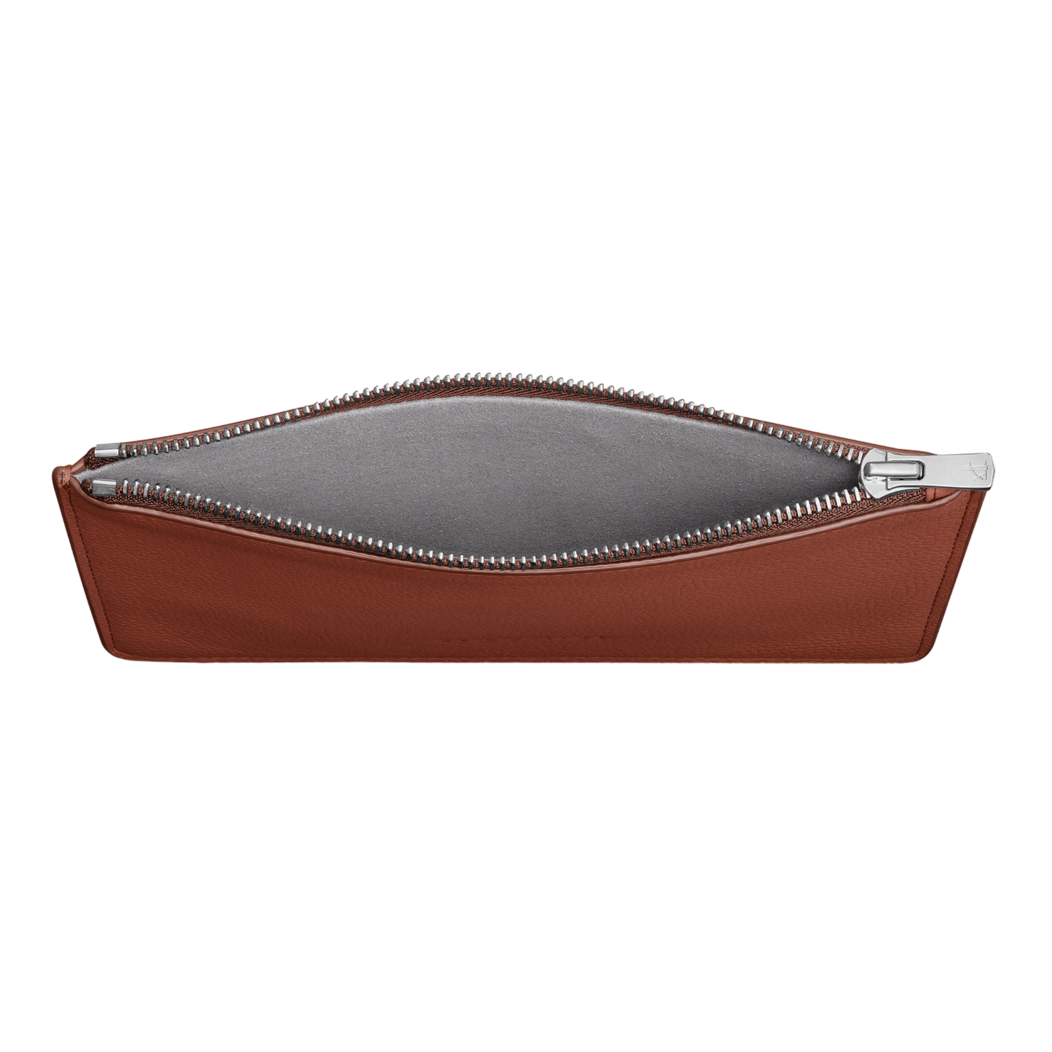 Woolnut Flat Leather Pouch - Cognac