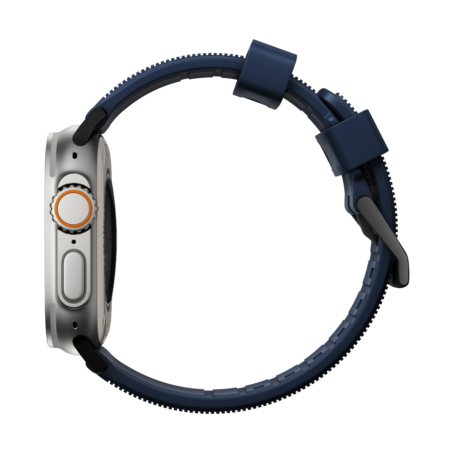 Nomad Rugged Band - 46/49mm -  Black Hardware - Atlantic Blue