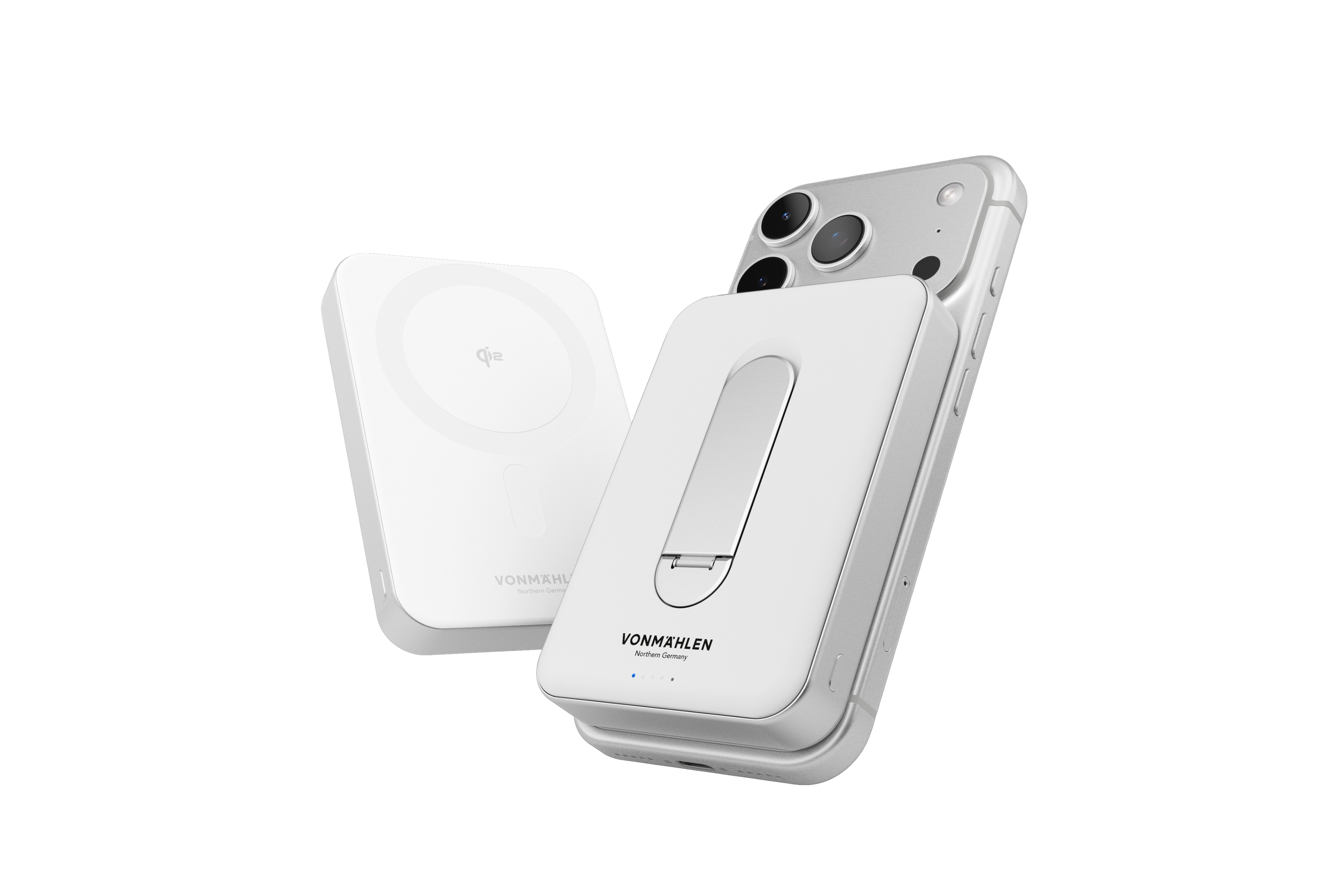 Vonmahlen Evergreen Mag 10,000 mAh 15W Power Bank with Kickstand - White