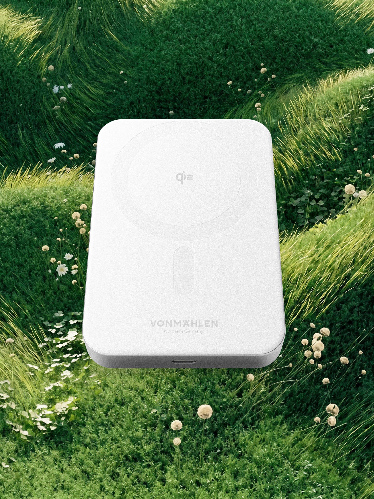 Vonmahlen Evergreen Mag 10,000 mAh 15W Power Bank with Kickstand - White