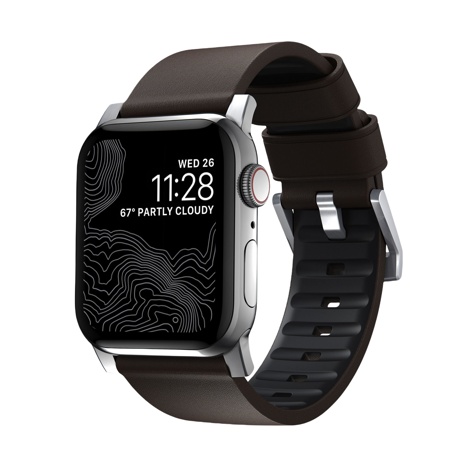 Nomad Active Band Pro - 46/49mm - Silver Hardware - Brown