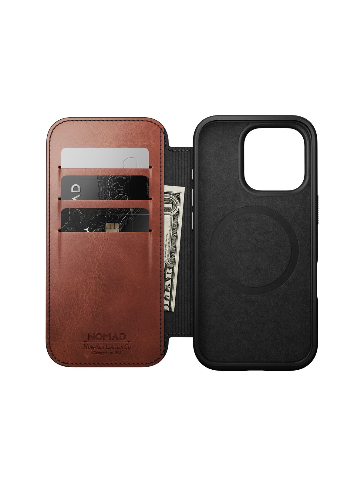 Nomad Modern Leather Folio with Horween Leather for iPhone 16 Pro - Olde Dublin - Limited Edition