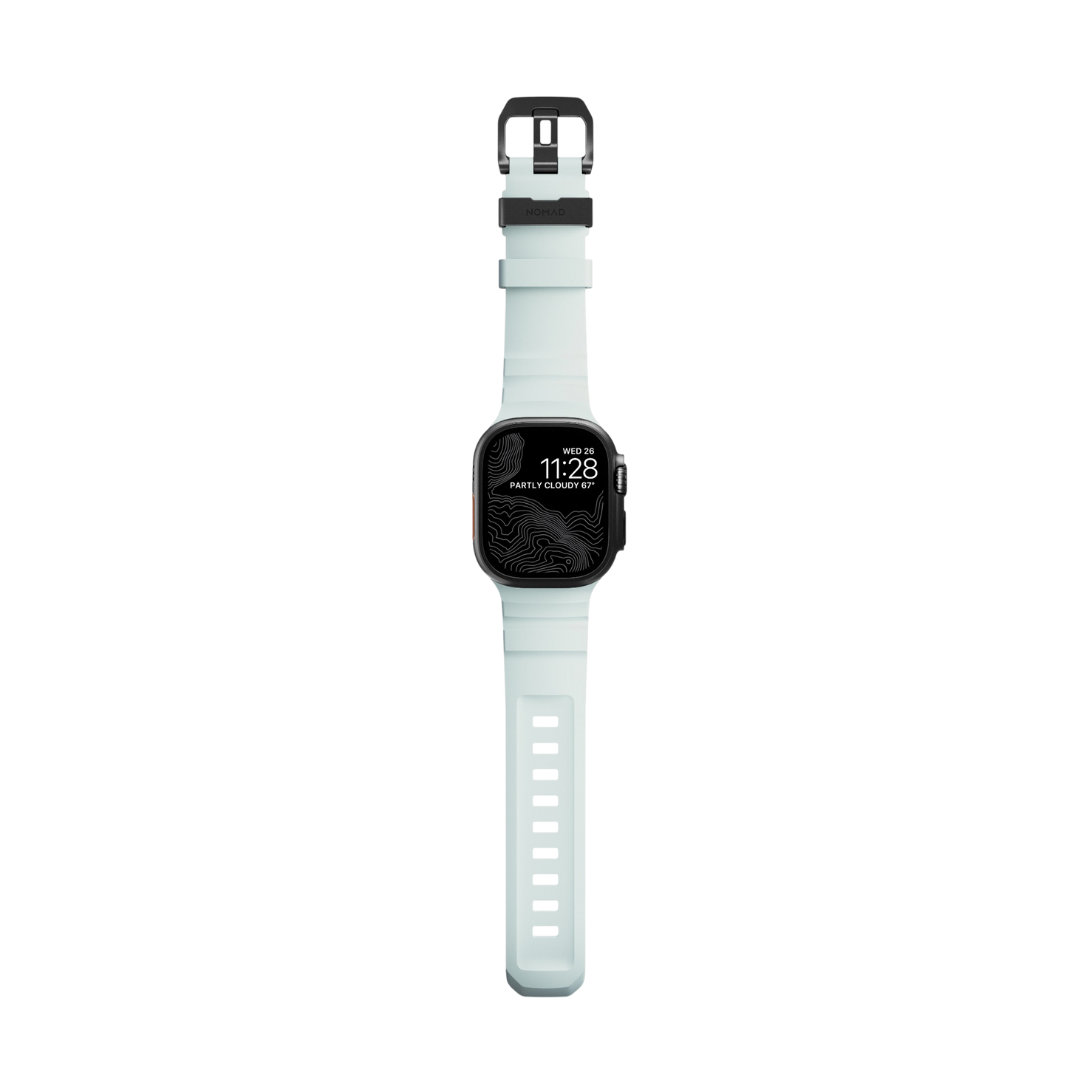 Nomad Rocky Point Band - 46/49mm - Black Hardware - Icy Blue Glow
