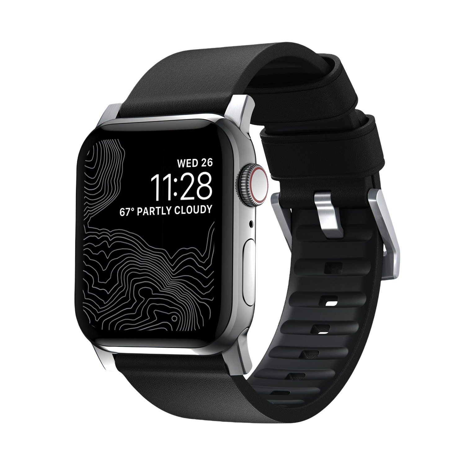 Nomad Active Band Pro - 46/49mm - Silver Hardware - Black