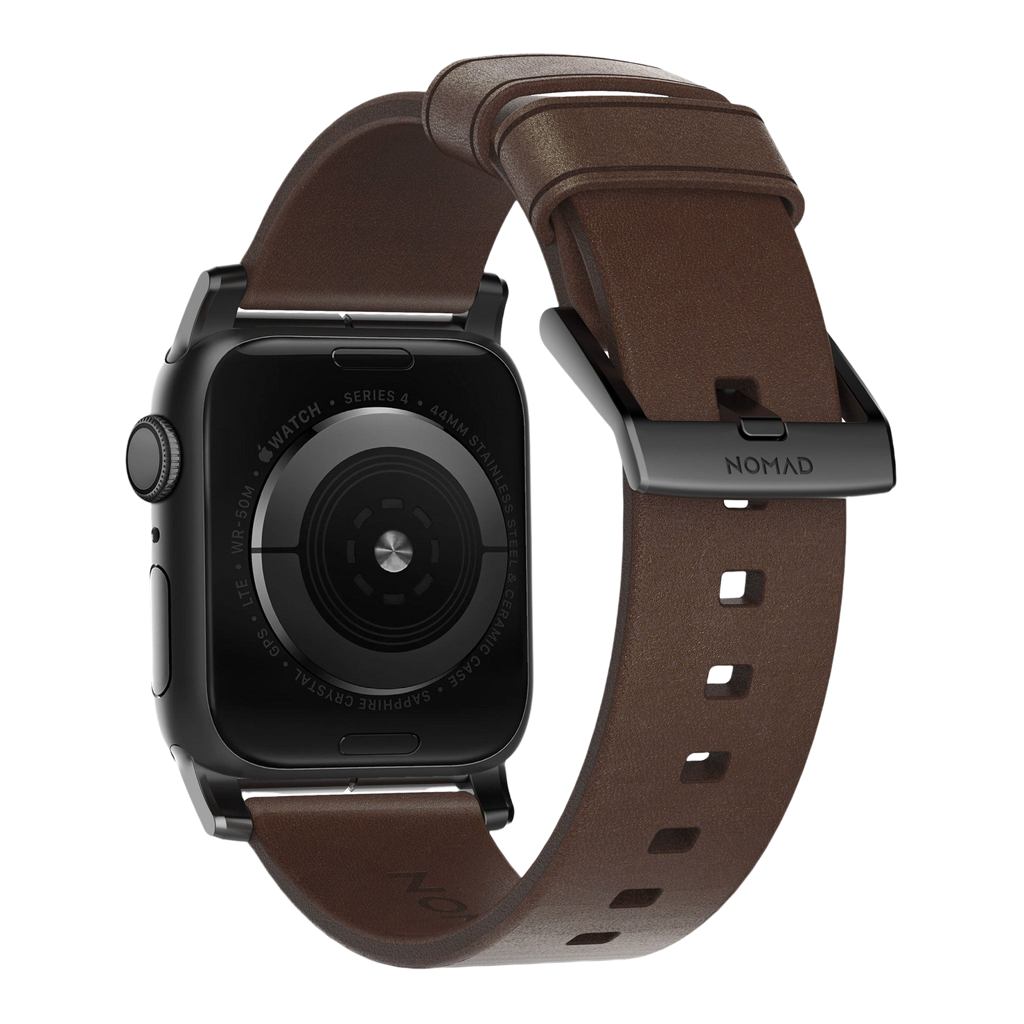 Nomad Modern Band with Horween Leather - 46/49mm - Black Hardware - Brown