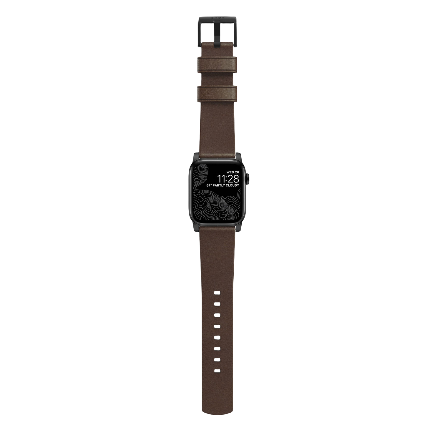 Nomad Modern Band with Horween Leather - 46/49mm - Black Hardware - Brown