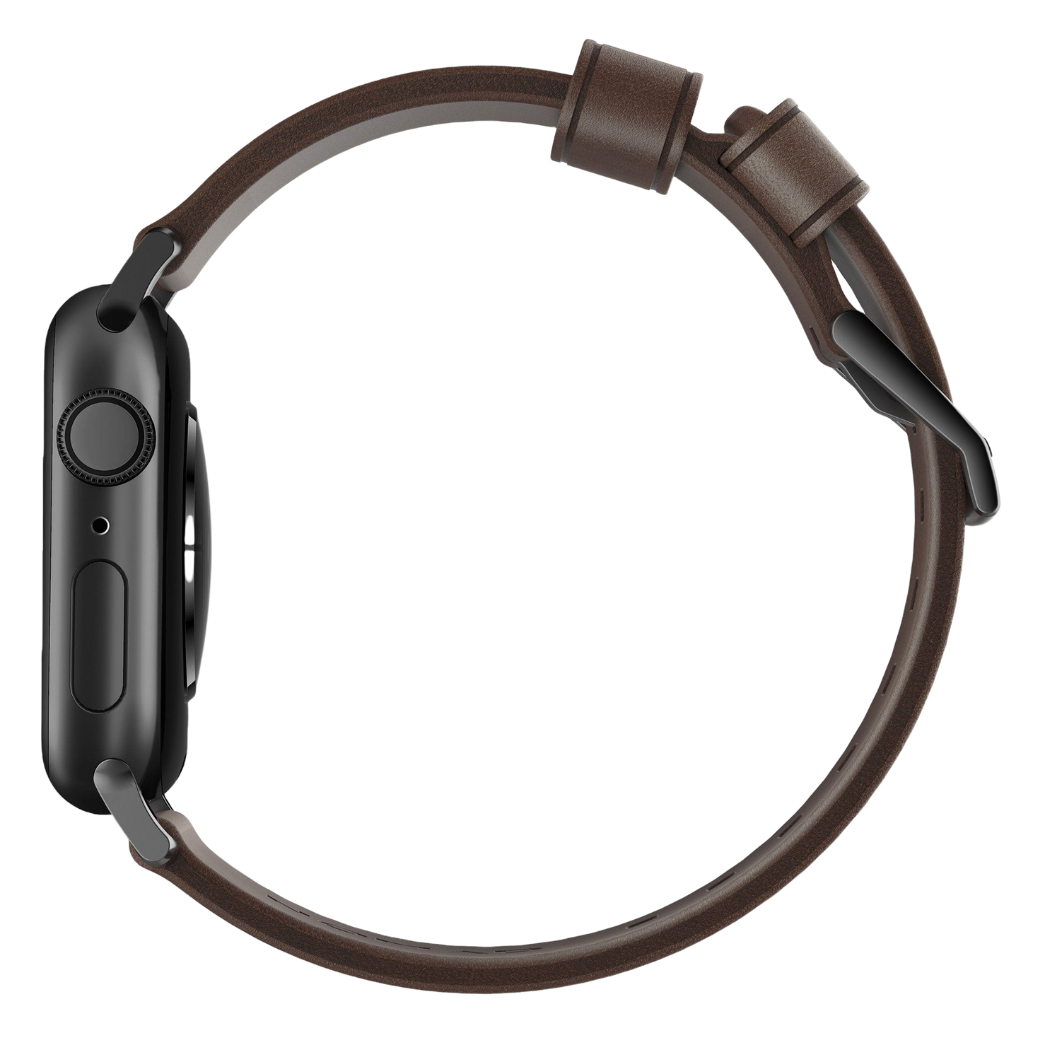 Nomad Modern Band with Horween Leather - 46/49mm - Black Hardware - Brown