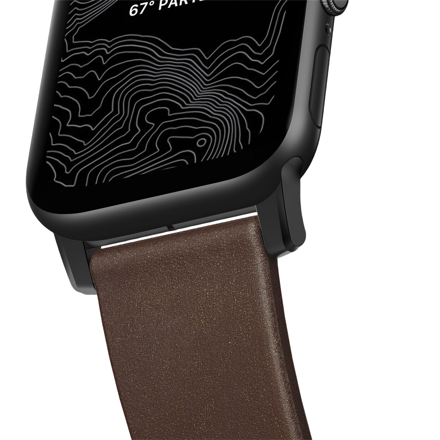 Nomad Modern Band with Horween Leather - 46/49mm - Black Hardware - Brown