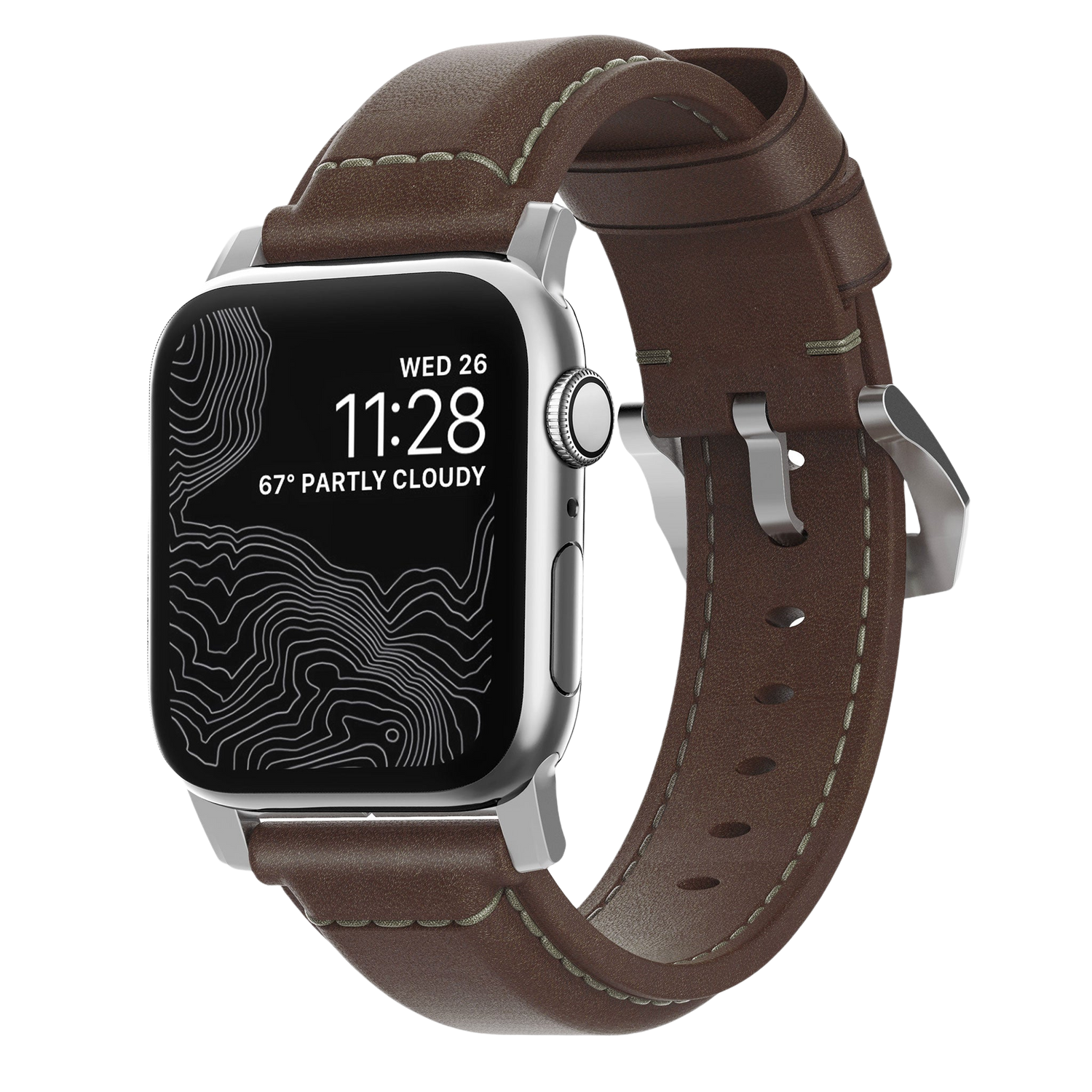 Nomad Traditional Band - 46/49mm - Silver Hardware - Brown