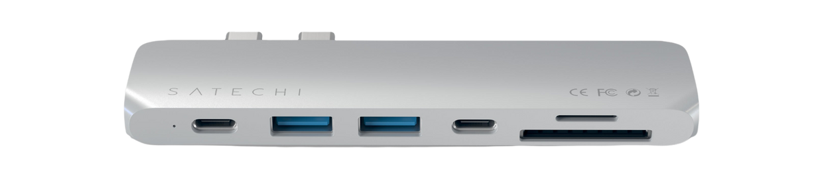 Satechi Aluminium Pro Hub Multi-Port USB-C Dock Adapter - Silver