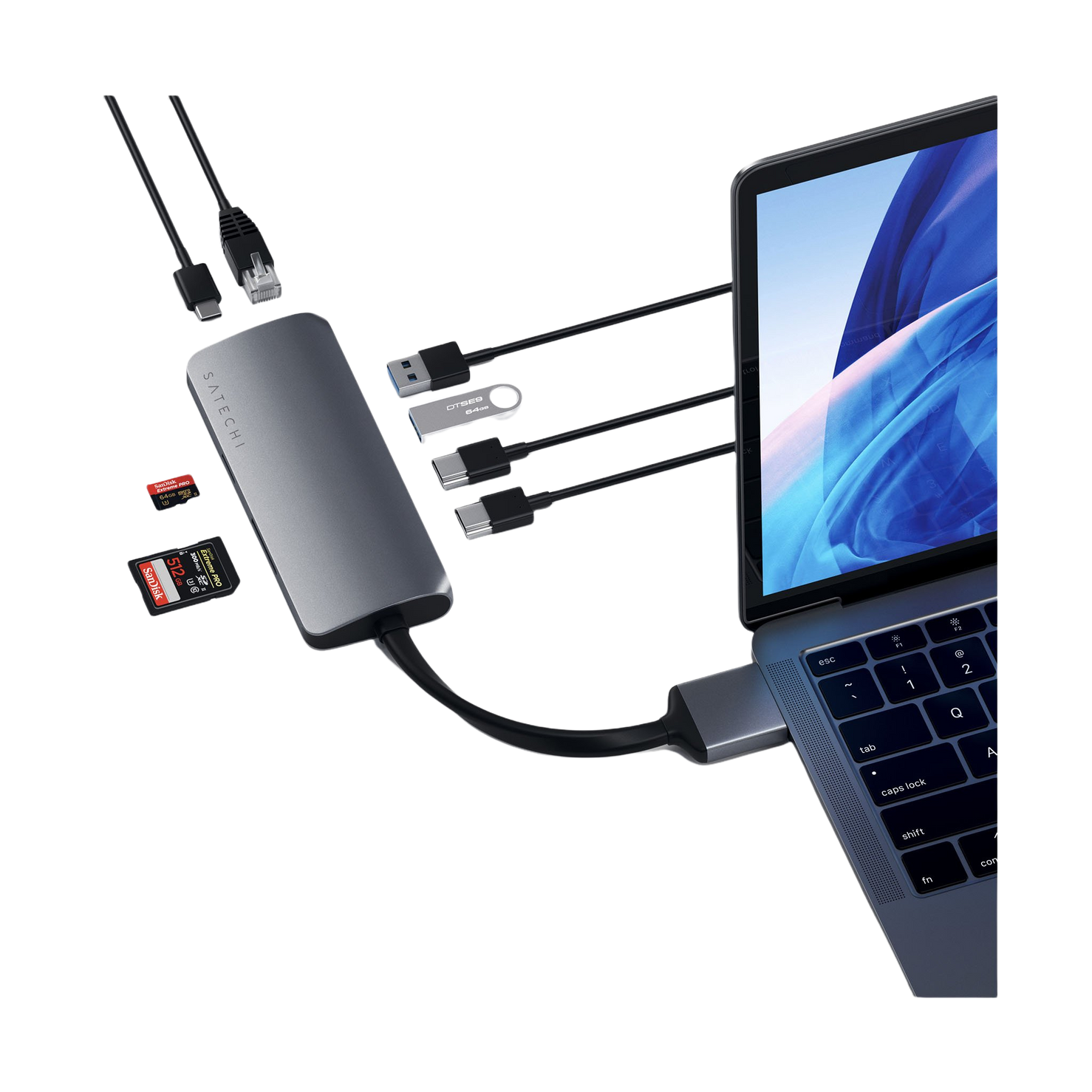 Satechi USB-C Dual Multimedia Adapter - Space Grey